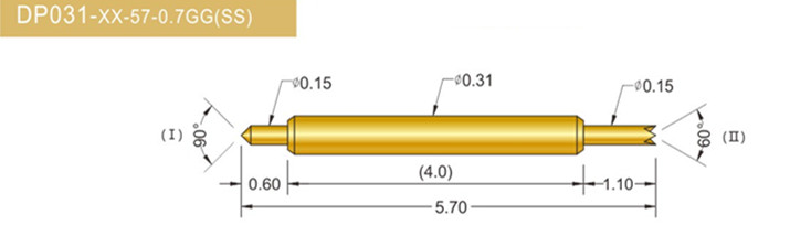 031雙頭探針、BGA雙頭測(cè)試針、雙向彈簧探針、帶彈簧雙頭針、雙頭針圖片