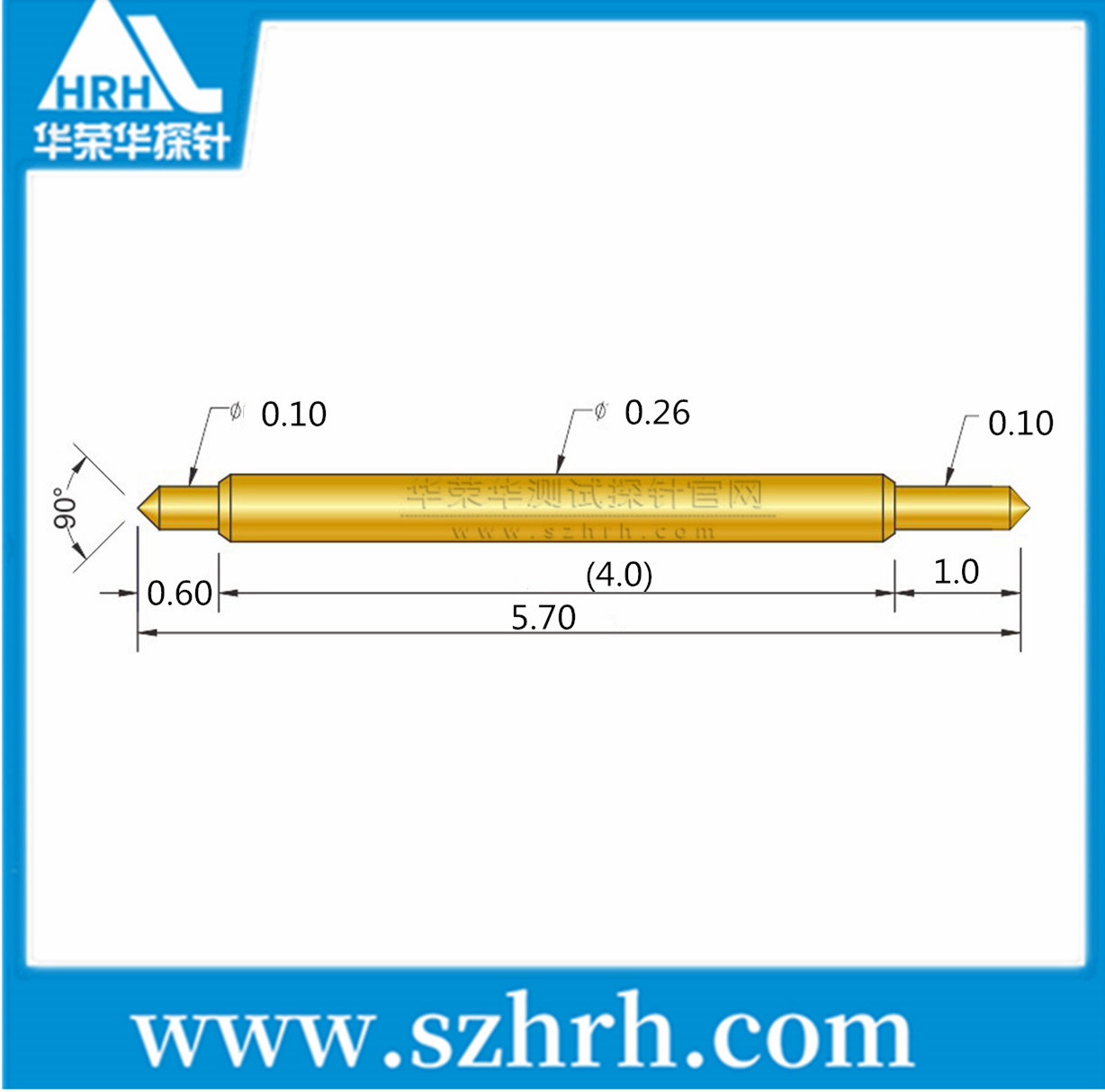 026-BB-5.7L、雙頭探針尺寸、BGA雙頭探針、