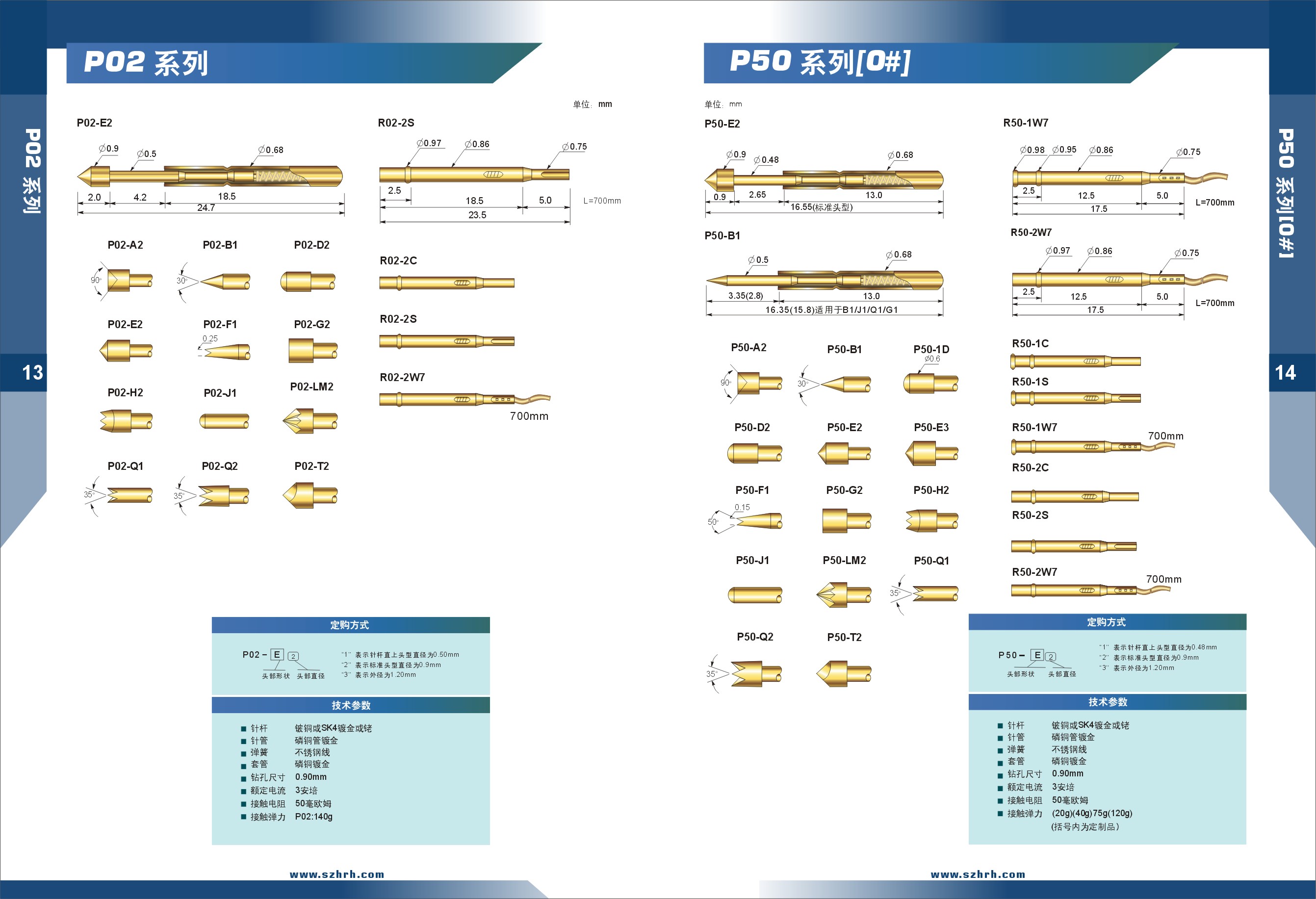 PCB測(cè)試探針選型、華榮華測(cè)試探針廠家