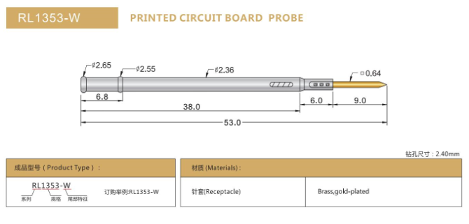 RL1353-W ，探針套管，華榮華探針套管廠家
